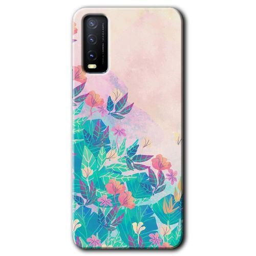 Potkal Hediye Fabrikası Vivo Y20s Kılıf HD Desen Baskılı Arka Kapak - Çizim Yapraklar