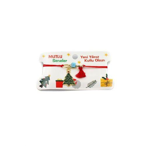 Yılbaşı İp Bileklik - Kırmızı