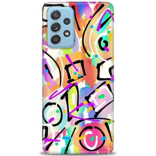 Samsung Galaxy A72 Kılıf HD Baskılı Kılıf - Renkler ve Çizgiler + Tam Ekran Koruyucu