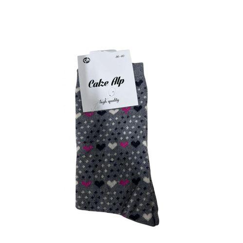 Barış Kalp Desenli Likralı Kadın Soket Çorap 1 Adet