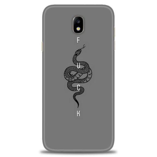 Samsung Galaxy J7 Pro / J730 Kılıf HD Baskılı Kılıf - Siyah Yılan + Tam Ekran Koruyucu