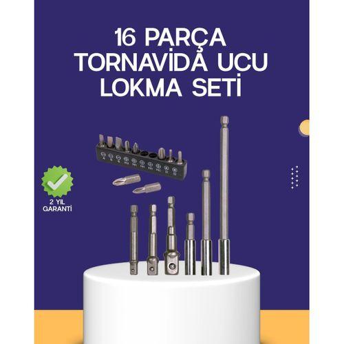 16 Parça Bits Ve Adaptör Seti Vidalama Tamir Bakım Seti