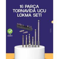 16 Parça Bits Ve Adaptör Seti Vidalama Tamir Bakım Seti