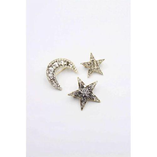 3'lü Ay Yıldız Broş - Altın