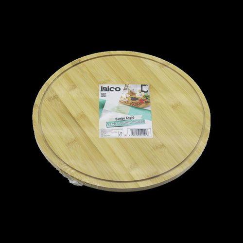 Yuvarlak 29.7 cm Bambu Döner Sunum Tepsisi (360°)