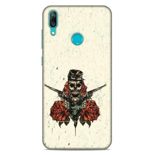 Lopard Huawei Y7 Prime 2019 Uyumlu Kılıf Tattoo's (1) Kılıfı Gül İskelet
