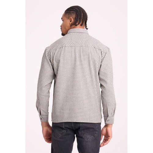 Jonas Ekose Küçük Kareli Relaxed Fit %100 Pamuklu Flanel Kumaş Erkek Gömlek - Yeşil