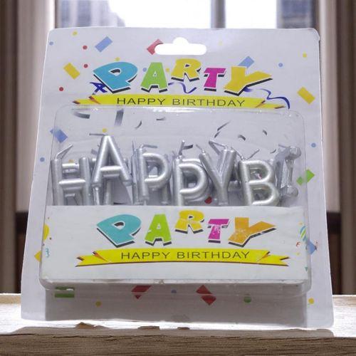 YÜKSEK KALİTE GÜMÜŞ HAPPY BIRTHDAY MUM PARLAK METALİK GÜMÜŞ MUM HAPPY BIRTHDAY PASTA MUMU GÜMÜŞ MUM