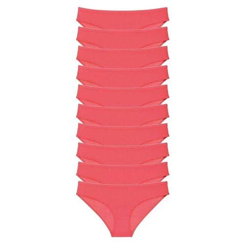 10 Adet Süper Eko Set Likralı Kadın Slip Külot Fuşya