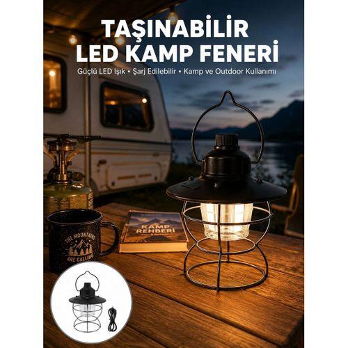 4 Fonksiyonlu Dekoratif Kamp Lambası – Tungsten Ampul, Usb Çıkışlı Yeni Nesil