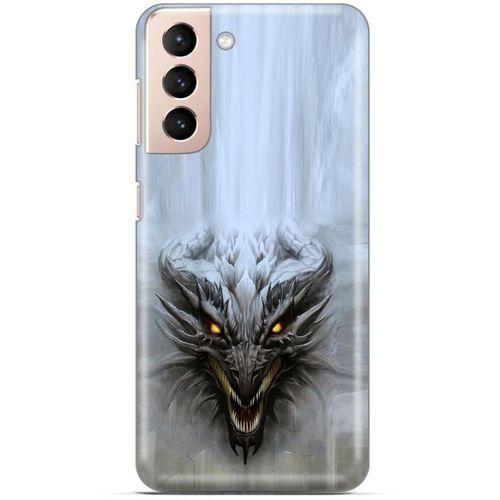 Samsung Galaxy S21 Kılıf Dragons (11) Tam Koruma Beyaz Ejderha