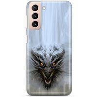 Samsung Galaxy S21 Kılıf Dragons (11) Tam Koruma Beyaz Ejderha