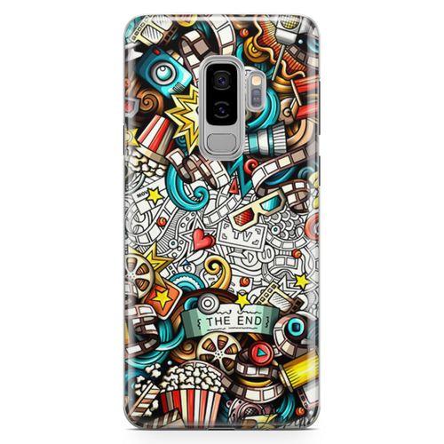 Samsung Galaxy S9 Plus Kılıf Sinema Doodle Arka Kapak Koruma Desenli Full Koruyucu