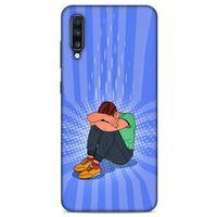 Samsung Galaxy A70s Kılıf Depresyon (32) Soft Silikon Kılıf Turuncu Kahve