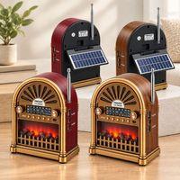 Solar Şarjlı Retro Bluetooth Radyo Hoparlör - AM/FM/SW, USB/Type-C