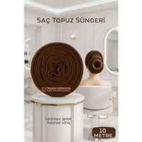 Profesyonel 10 Metre Kesilebilir Saç Topuz Süngeri - Kuaför Tipi Esnek Form Verici KAHVE