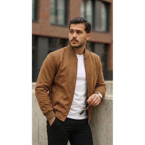 Erkek önden Fermuarlı Içi Astarlı Süet Ceket