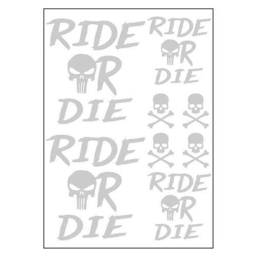 SEVGENT A4 Sticker 126 Tek Paket Çoklu Ride Or Die Beyaz
