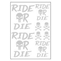 SEVGENT A4 Sticker 126 Tek Paket Çoklu Ride Or Die Beyaz