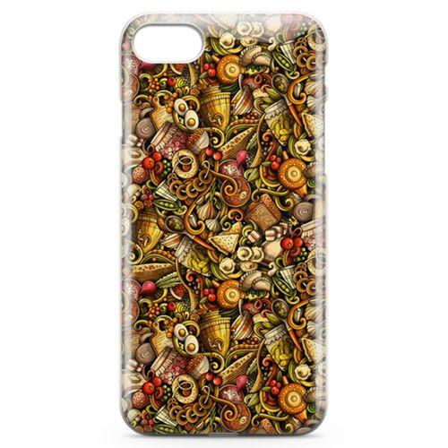 Apple iPhone 8 Kılıf Gastronomi Doodle Arka Kapak Koruma Desenli Full Koruyucu