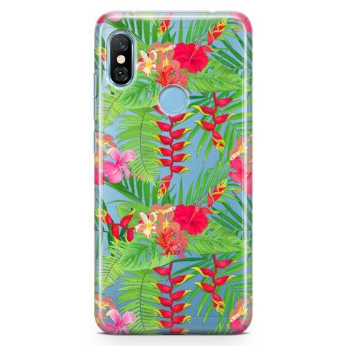 Xiaomi Redmi Note 6 Pro Kılıf Hatmi Çiçeği Arka Kapak Koruma Desenli Full Koruyucu
