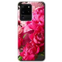 Samsung Galaxy S20 Ultra HD Baskılı Kılıf + 9D Tam Ekran Koruyucu - Kırmızı Beyaz Gül