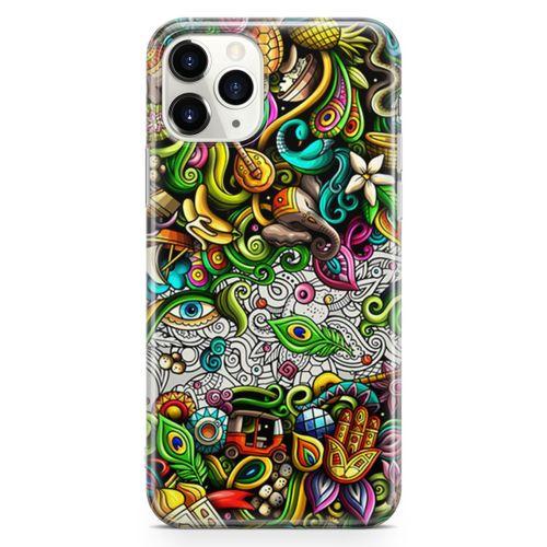 Apple iPhone 11 Pro Kılıf Hindistan Doodle Arka Kapak Koruma Desenli Full Koruyucu