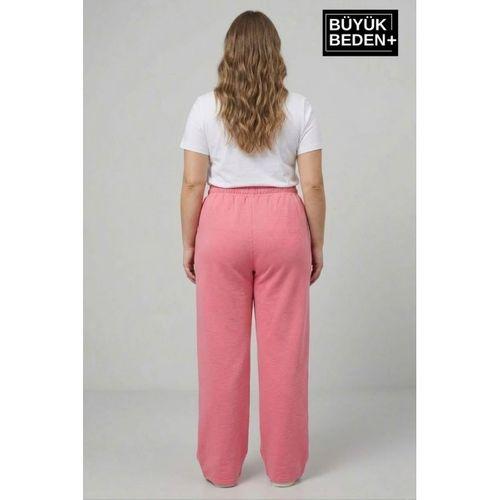 Kadın Büyük Beden Bol Paça  Yüksek Bel Lastikli NewYork Baskılı Eşofman Altı SPR26BEA988-5