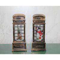 Telefon Kulübesi Tasarımı Yılbaşı Temalı Işıklı Müzikli Kar Küresi 3210 - Lisinya