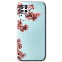 Huawei P40 Lite Kılıf Baskılı Kapak - Japon Çiçeği + 5D Tam Kaplayan Cam