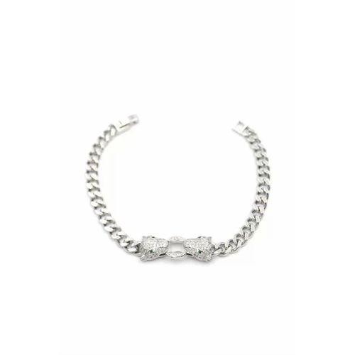 Zirkon Taşlı Leopar Bileklik - Gümüş