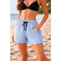 Deniz Şortu Fermuarlı Cepli File Astarlı Hızlı Kuruyan Premium - Bebek Mavisi