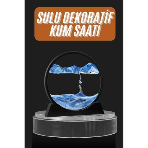 Dekoratif Sulu Kum Saati Ofis Masa Üstü Ev Yuvarlak Kum Saati