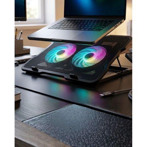 Ayarlanabilir Laptop Soğutucu Çift Fan Rgb Işıklı Sessiz Çalışan