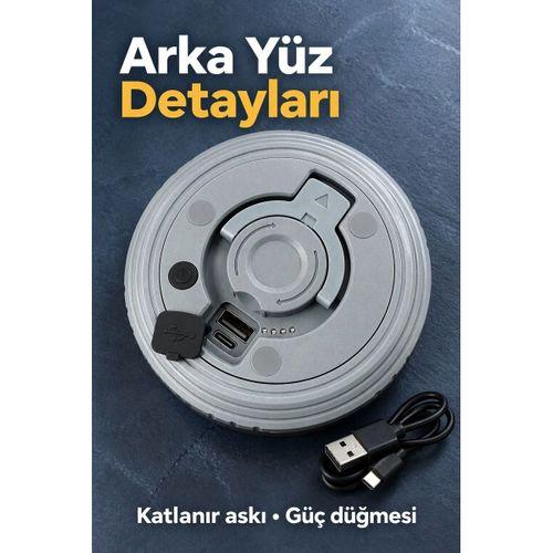 Led Kamp Lambası Dairesel Aydınlatma Yüzeyli Ve Şeritli