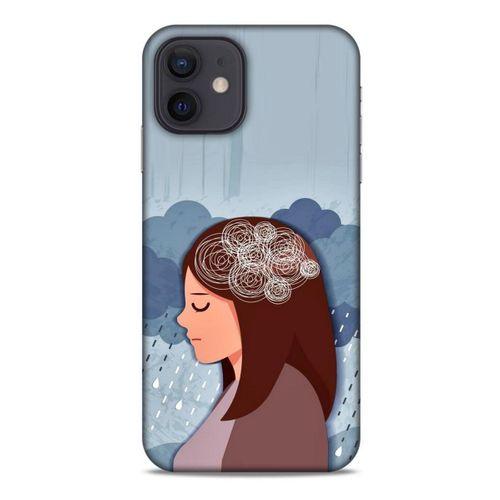 Apple iPhone 12 Kılıf Depresyon (30) Silicone Case Şeker Pembe Sarı