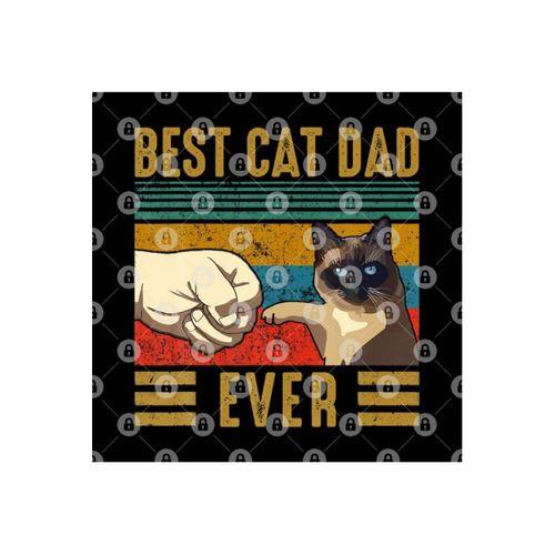 Retro Vintage Best Cat Dad Ever Fathers Day Siamese Cat Gift Kupa
