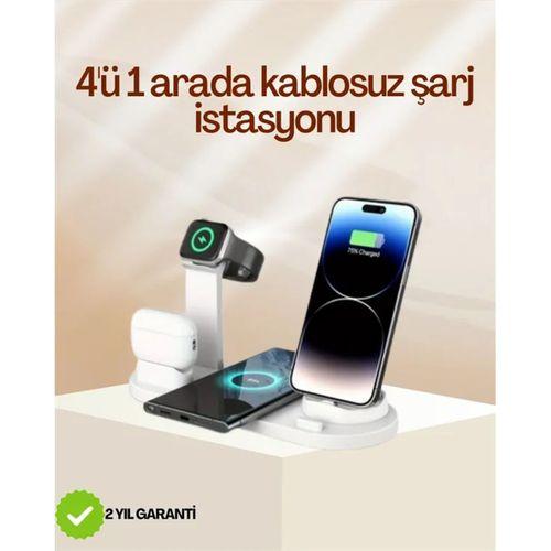 4 Cihazı Aynı Anda Şarj Edebilen Kablosuz Şarj İstasyonu – Çok Yönlü Ve Pratik Tasarım