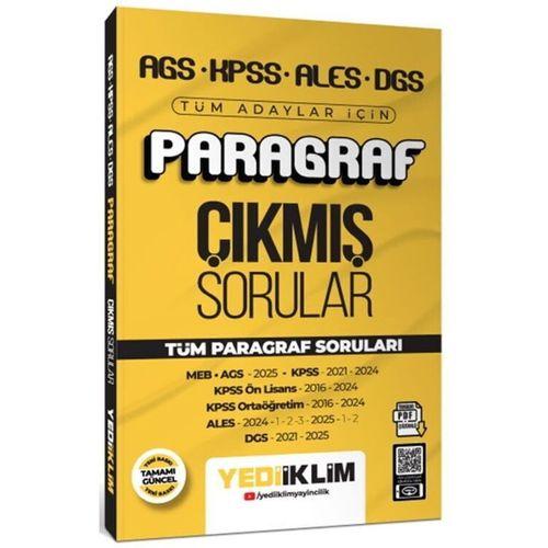 AGS KPSS ALES DGS Tüm Adaylar İçin Paragraf Tamamı PDF Çözümlü Tüm Paragraf Soruları Çıkmış Sorular Yediiklim Yayınları