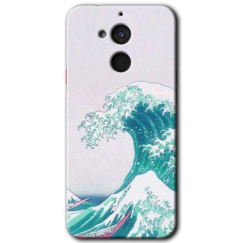 MRCİLETİSİM General Mobile GM 8 Kılıf HD Desen Baskılı Arka Kapak + Temperli Cam - Dalga