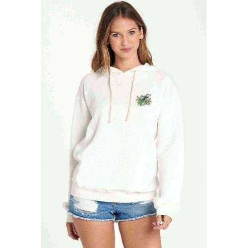 Sulu Boya American Papağanı Göğüs Baskılı Beyaz Kadın Kapşonlu Sweatshirt