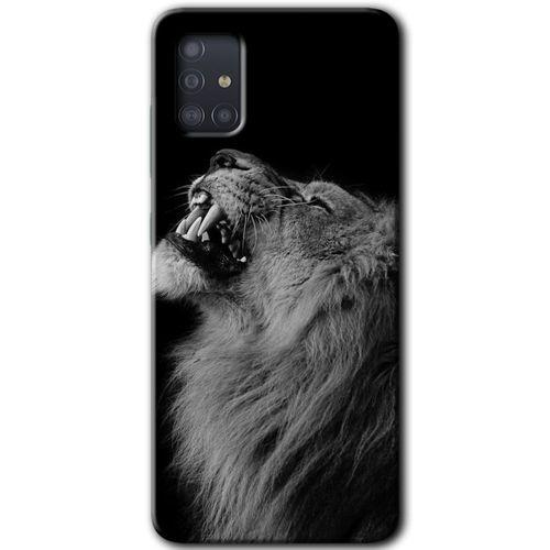 MRCİLETİSİM Samsung Galaxy A51 Kılıf Baskılı Kapak - Lion +Tam Ekran Koruyucu