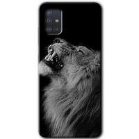 MRCİLETİSİM Samsung Galaxy A51 Kılıf Baskılı Kapak - Lion +Tam Ekran Koruyucu