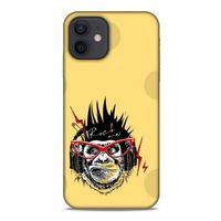 Animax Rockçı Maymun Apple iPhone 12 Kılıf Desenli Silikon