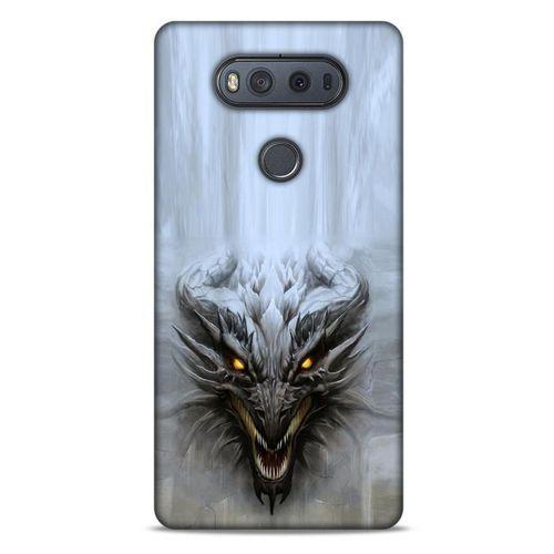 LG K61 Kılıf Dragons (11) Tam Koruma Beyaz Ejderha