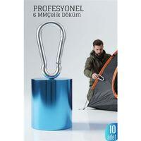 Çelik Yan Açılır 10 LU Karabina - 6 mm Kamp, Tırmanış ve Günlük Kullanım İçin Güvenli Kilit