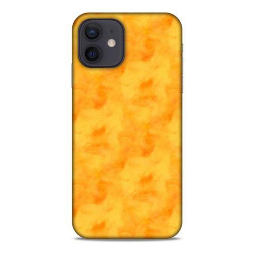 Mermer Desenli (10) Tema Full Koruma Kılıfı Turuncu Apple iPhone 12 Kılıf