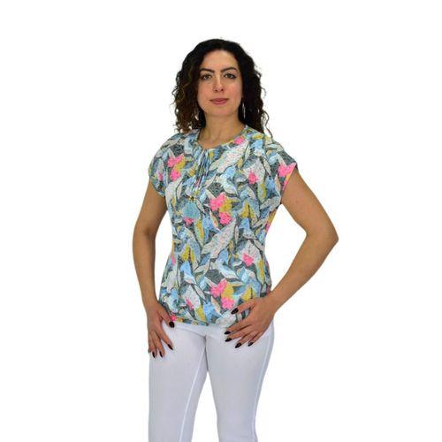 Kadın Kısa Kol Baskılı Bluz BGL-ST04704