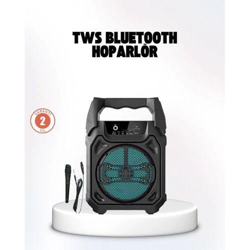 Taşınabilir 6.5” Bluetooth Hoparlör Usb Tf Kart Mikrofonlu Şarjlı Sistem