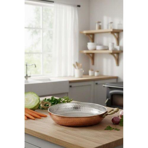 Turna Bakır Acemli Tava 4 No 20 Cm Makine Dövme Kırmızı Turna7560-1